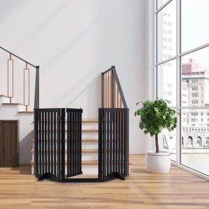 Relaxdays Absperrgitter MDF Schwarz mit Tür 92 cm x 154 cm x 30 cm 10,7 kg
