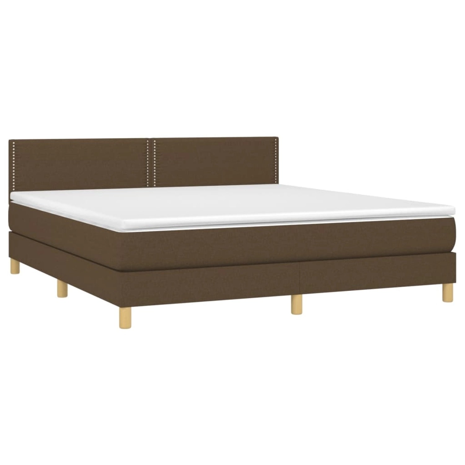 vidaXL Boxspringbett mit Matratze & LED Dunkelbraun 180x200 cm Stoff 313365 günstig online kaufen