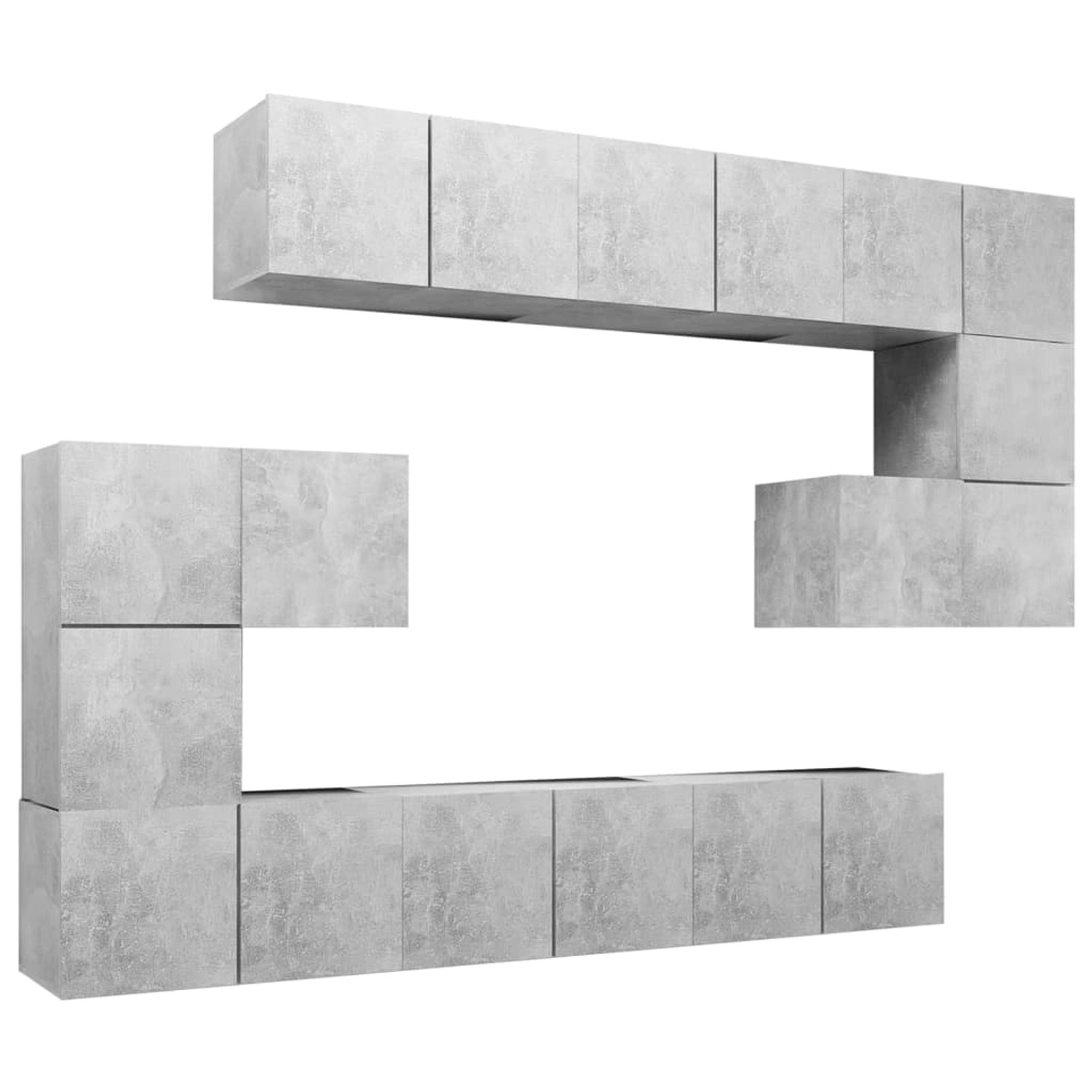 VidaXL 10-tlg. TV-Schrank-Set Betongrau Holzwerkstoff Modell 2 günstig online kaufen