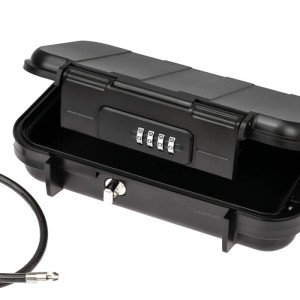 HMF 318-02 Tragbarer Safe Zahlenschloss Wasserdichter Mini Tresor Drahtseil 23 x 14 x 6 cm