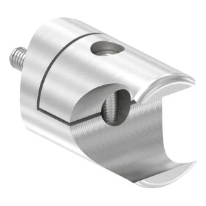 FeNau Klemmprofilhalter Edelstahl V2A Für Klemmprofil Ø 27 mm Rohr Ø 48,3 mm Geschliffen