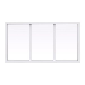 Weißes Vente-unique Oberlicht Bayview, 73 cm, aus pulverbeschichtetem Aluminium mit 3 gehärteten Glasscheiben. Ideal als Küchen- oder Innenfenster.