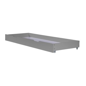 Grauer Homestyle4u Bettkasten 173x16x63 cm aus Kiefernholz mit Rollen für Betten.