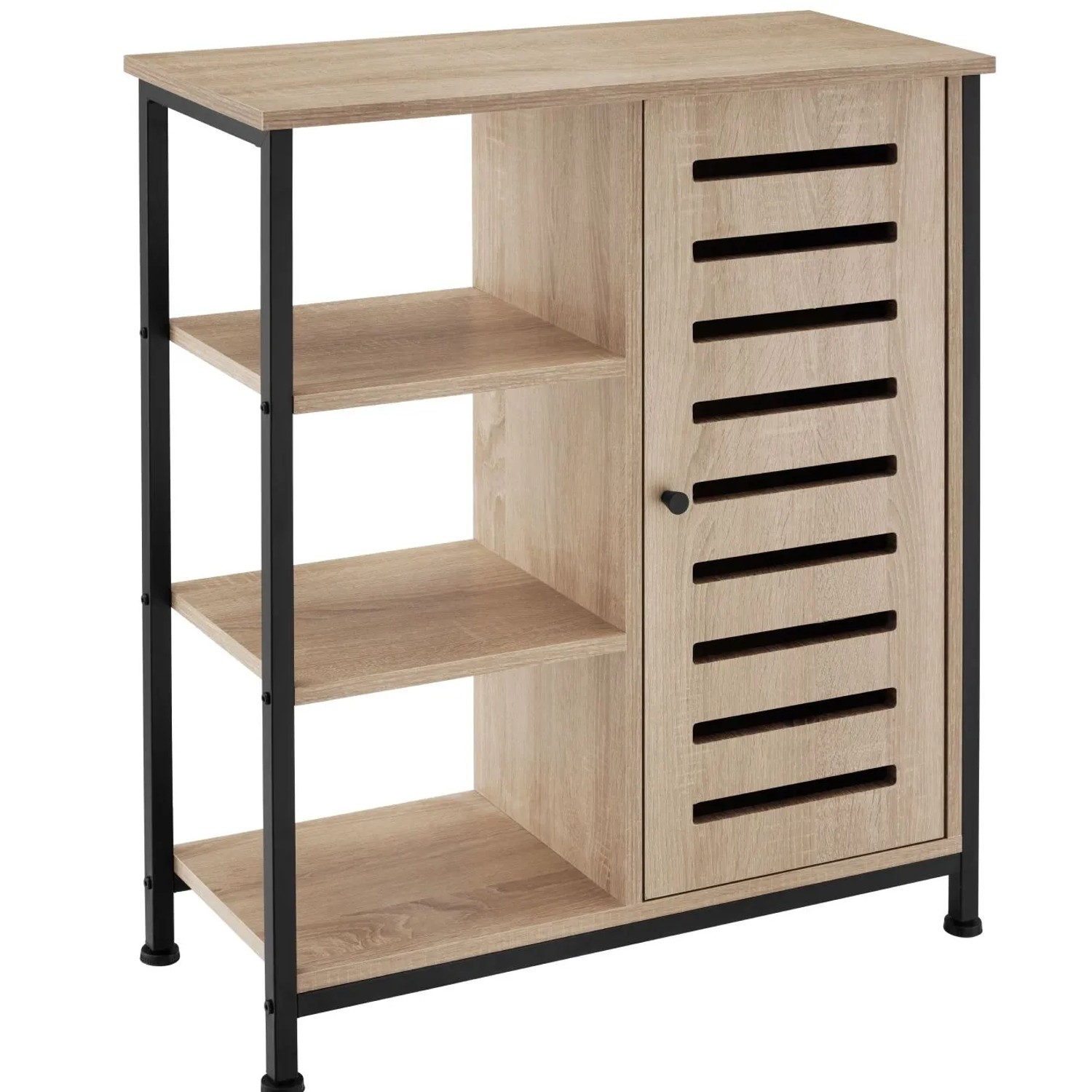 Tectake Sideboard  Industrial Style Holz und Stahl  32 x 71 x 82 cm Industrial Holz Hell  Eiche Sonoma