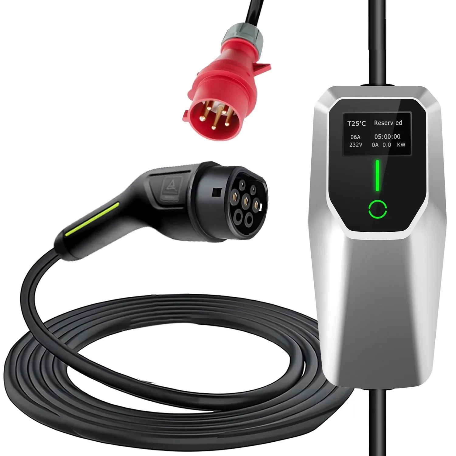 Junsun Mobile Ev Ladegerät 11kw 3-Phasig 8m 6-16a