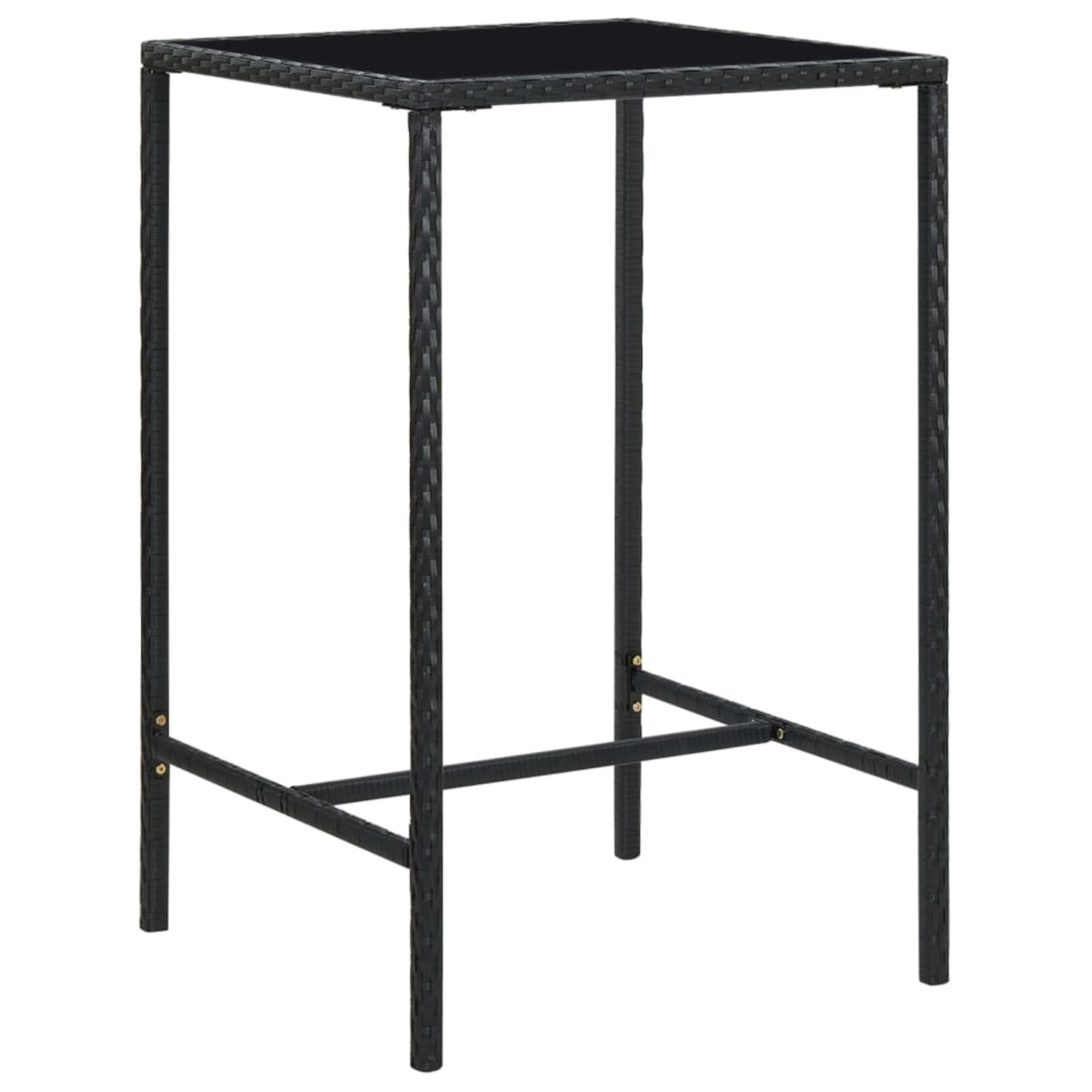 vidaXL Garten-Bartisch Schwarz 70x70x110 cm Poly Rattan und Glas 313458 günstig online kaufen