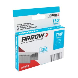 Arrow T50 Flachdrahtklammern, 10 mm, 1000 Stück, für Tacker Zubehör.