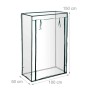 Transparentes Tomatengewächshaus aus PVC mit dunkelgrünem Stahlrahmen, 150x100x50 cm, für Pflanzenanzucht.