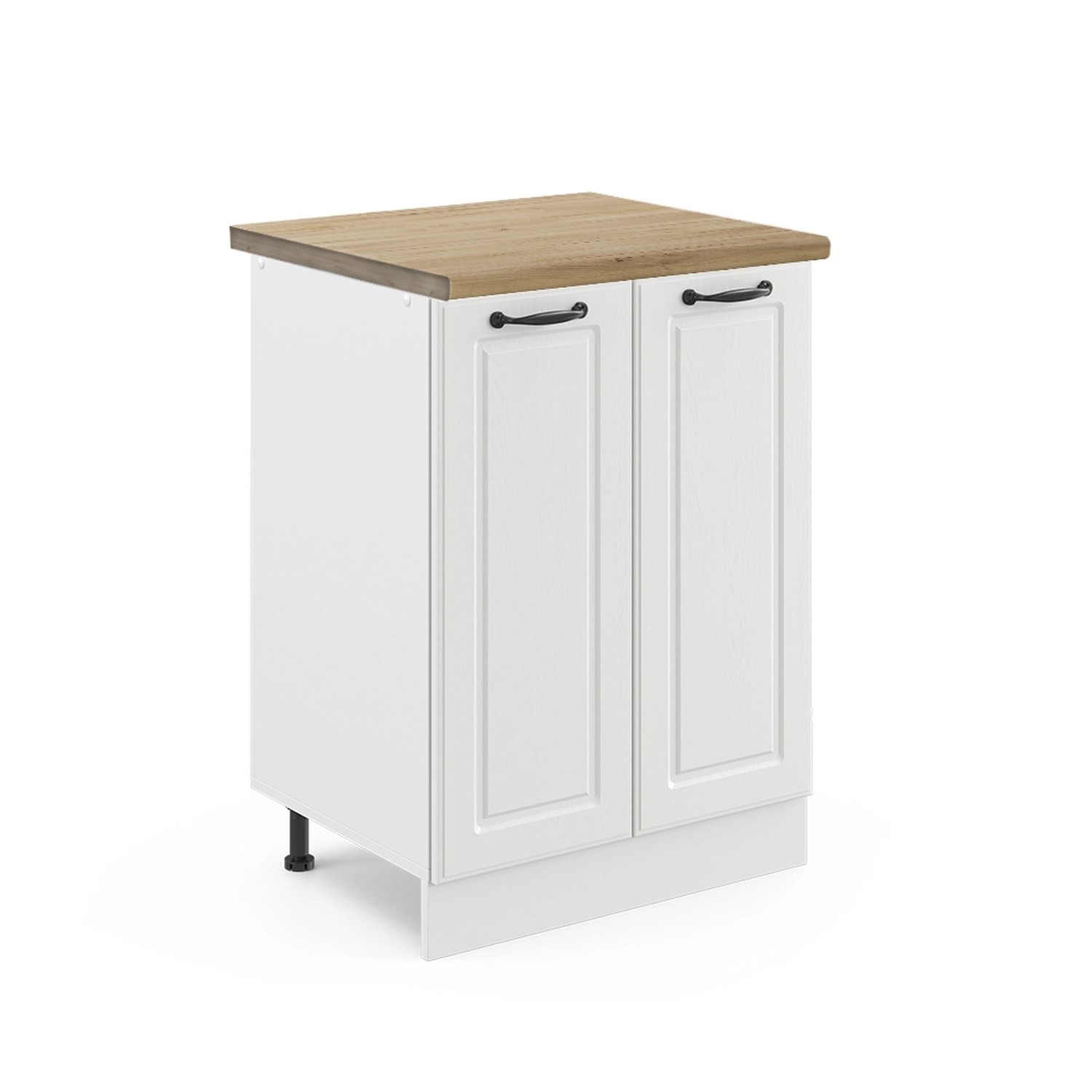 Vicco Küchenunterschrank R-Line Küchenkommode Weiß Landhaus/Weiß 60 cm AP Eiche