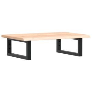 vidaXL Waschtischplatte mit Eiche Massivholz und schwarzer Stahl Halterung.