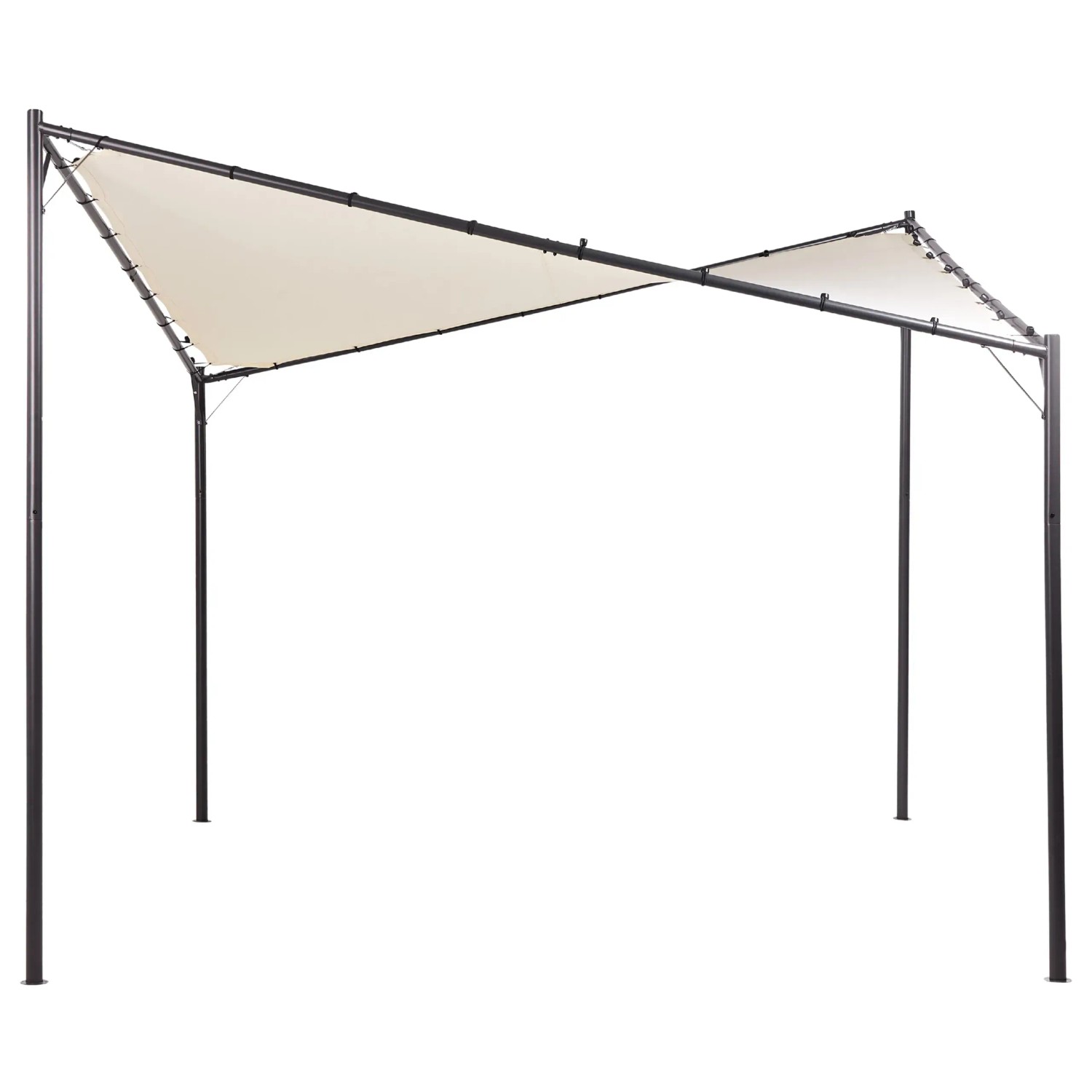 Beliani Garten-Pergola AVENTINE Beige Schwarz 300x300x260