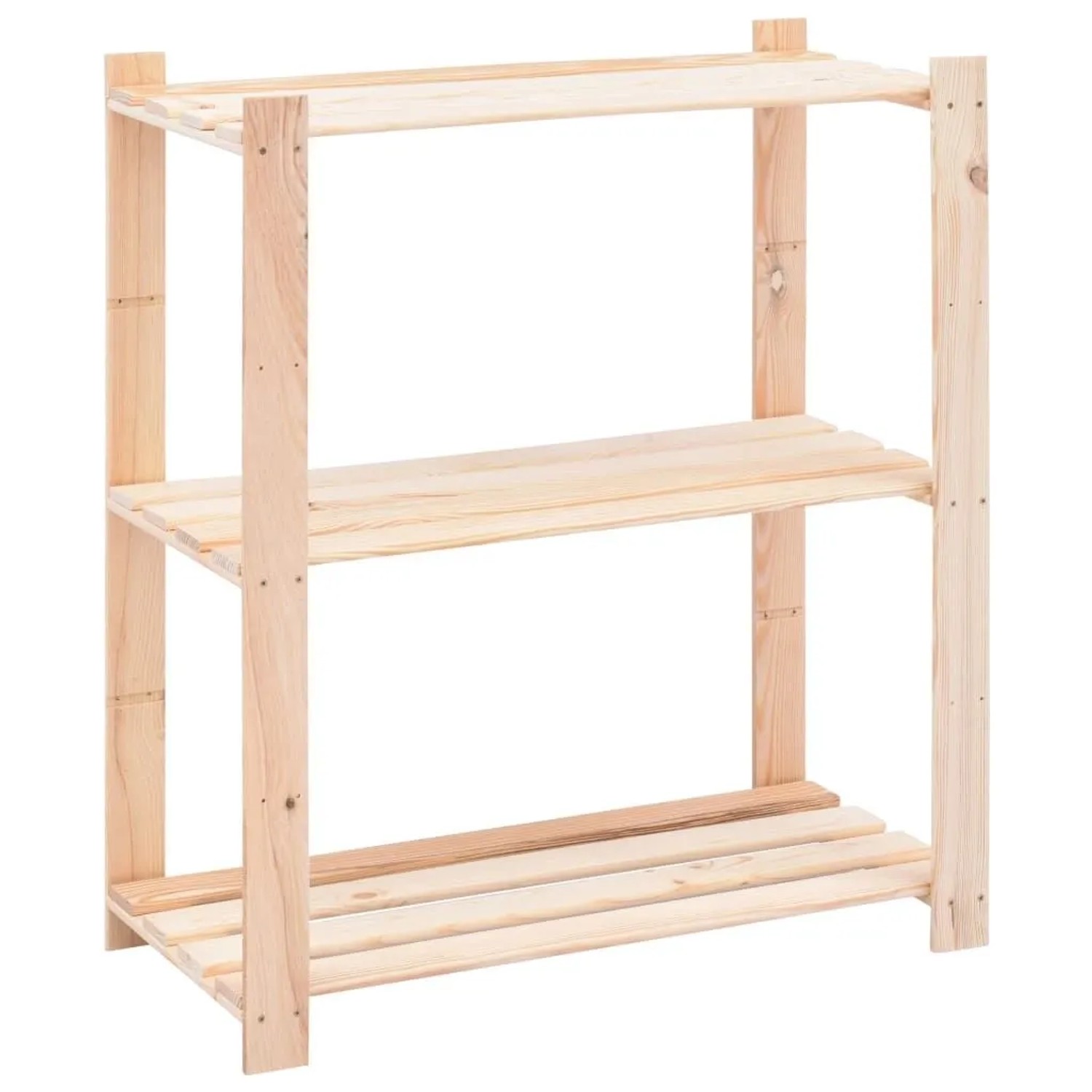 vidaXL Lagerregal mit 3 Böden 80x38x90 cm Kiefer Massivholz 150 kg 286200
