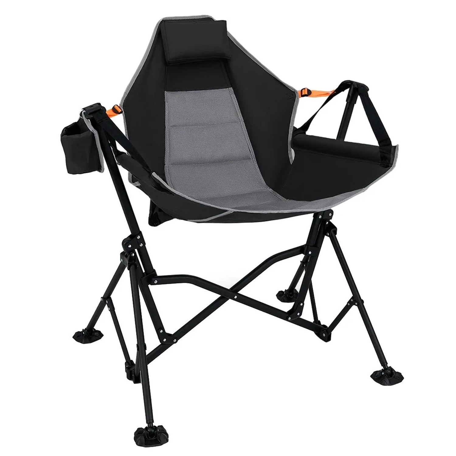 Costway Campingstuhl Faltbar mit Verstellbarer Rückenlehne Schwarz