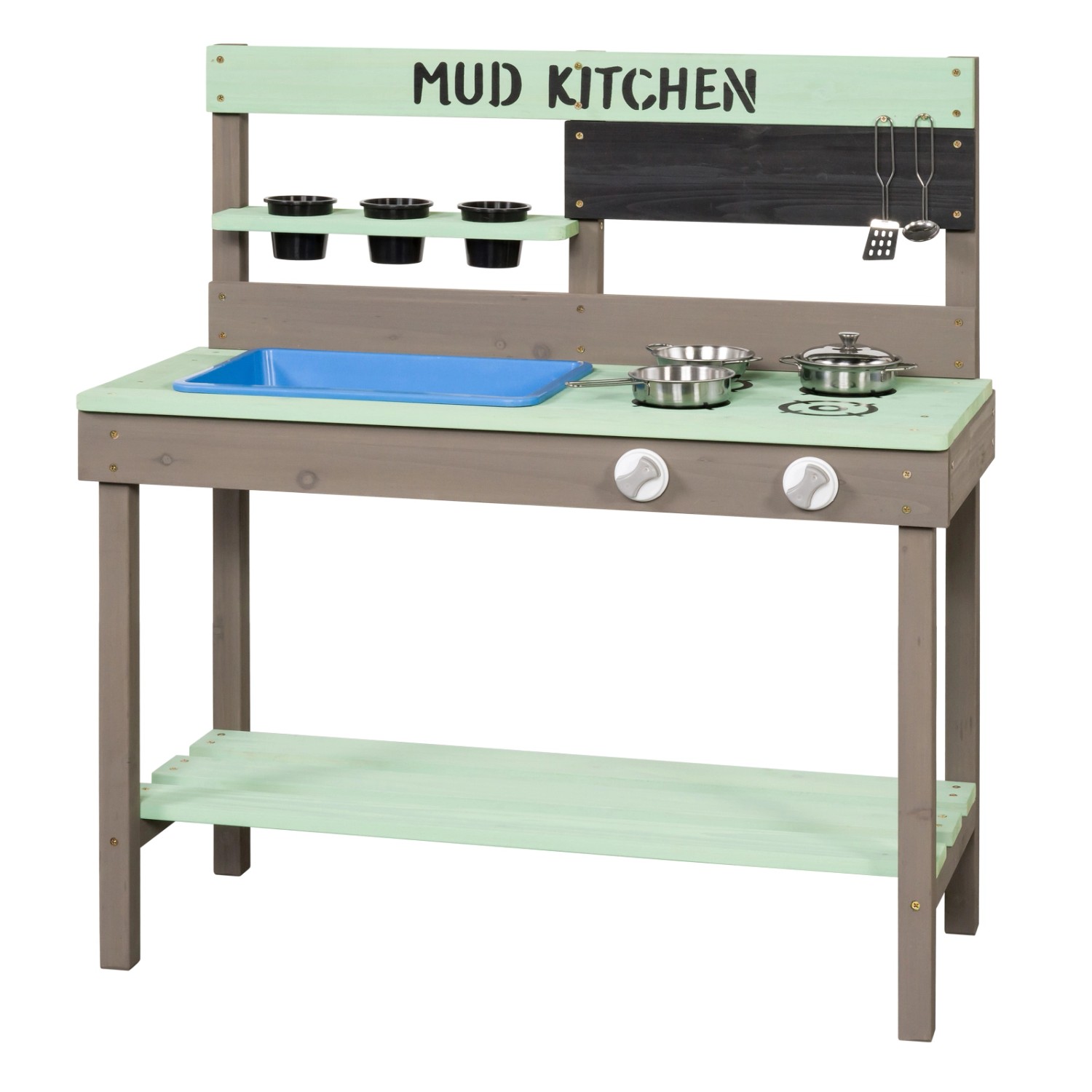 Swing King Spielküche Mud Kitchen 88 cm x 77 cm x 34 cm Grau-Grün FSC®