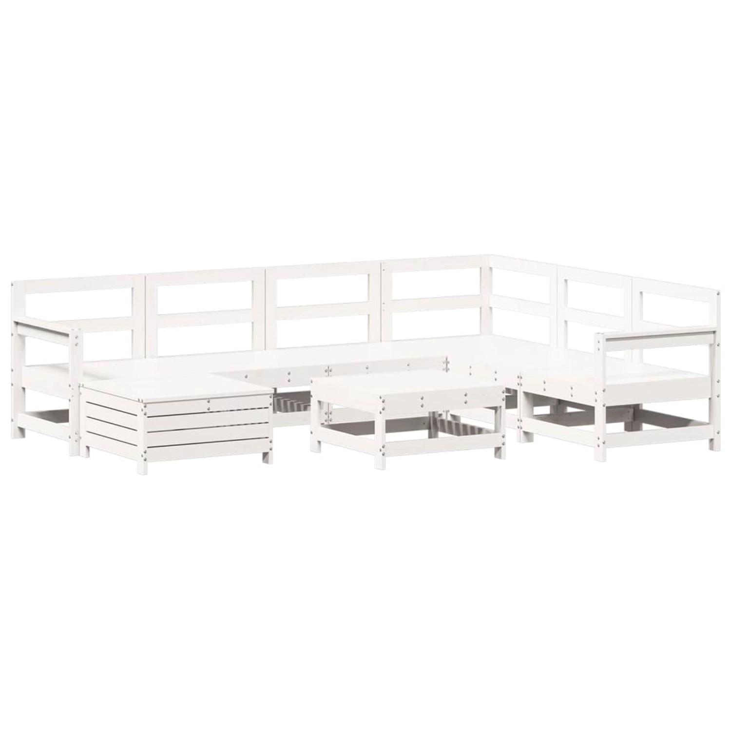 vidaXL 8-Tlg Garten-Sofagarnitur Weiß Massivholz Kiefer 3250581 günstig online kaufen