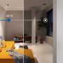 Bosch Smart Home Dimmer: Wohnraum mit gedimmter und heller Beleuchtung, Steuerung per Wandschalter.