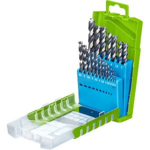 kwb HI-NOX HSS M2 Metallbohrer Set, 19-teilig im grünen Koffer. Bohrer für Stahl, Edelstahl, Grauguss.