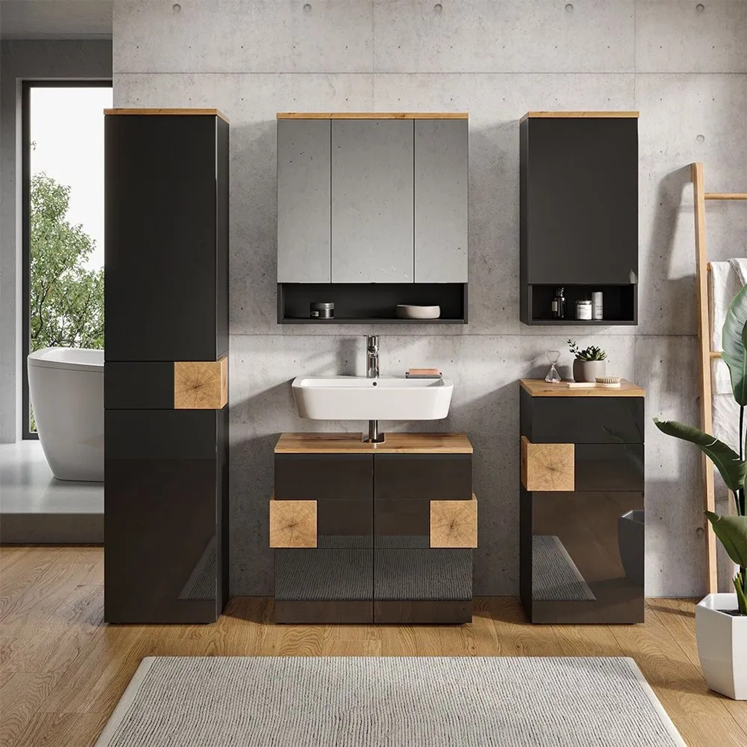 Vicco Badspiegelschrank Eden Anthrazit 70 x 78_7
