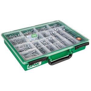 Spax Sortiment Koffer mit 387 Spanplattenschrauben und Universalschrauben, Wirox beschichtet.