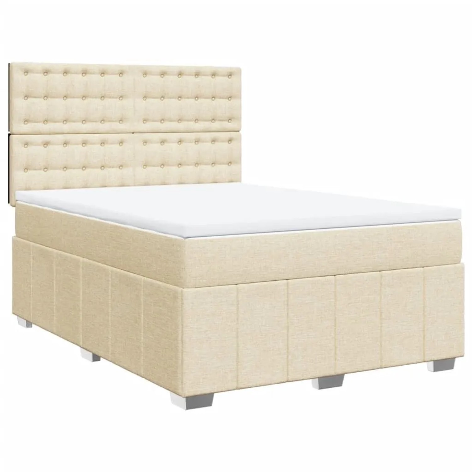 vidaXL Boxspringbett mit Matratze Creme 140x200 cm Stoff 3291710 günstig online kaufen