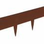 Bellissa Rasenkante Spina Corten im 2er Set, Beetbegrenzung aus rostfarbenem Stahl mit Erdspießen.