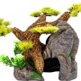 Aquarium Deko Bonsai Höhle: Dekorative Höhle mit Bonsai-Baum für Aquarien.