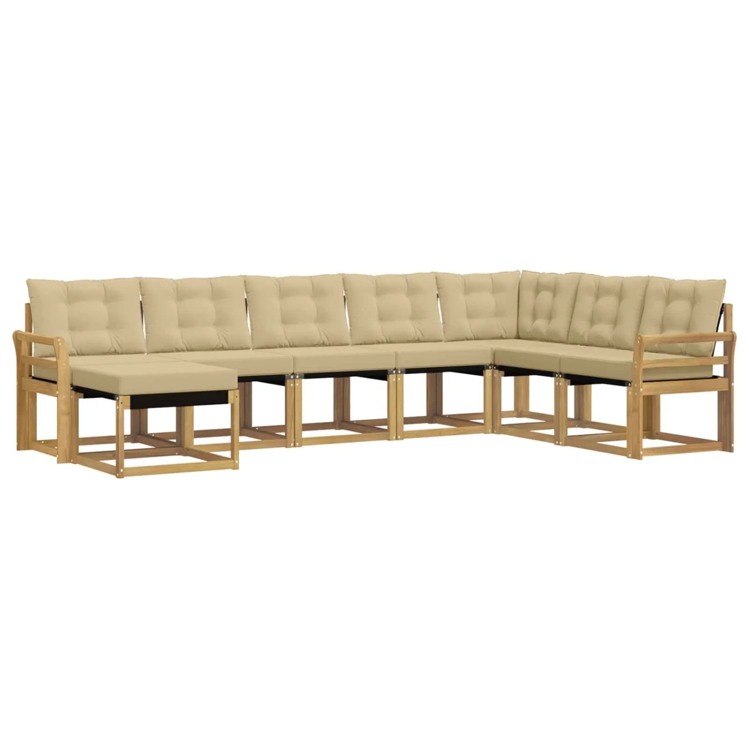 vidaXL Outdoor-Sofagarnitur mit Kissen 8-Tlg Weiß und Beige 3389767