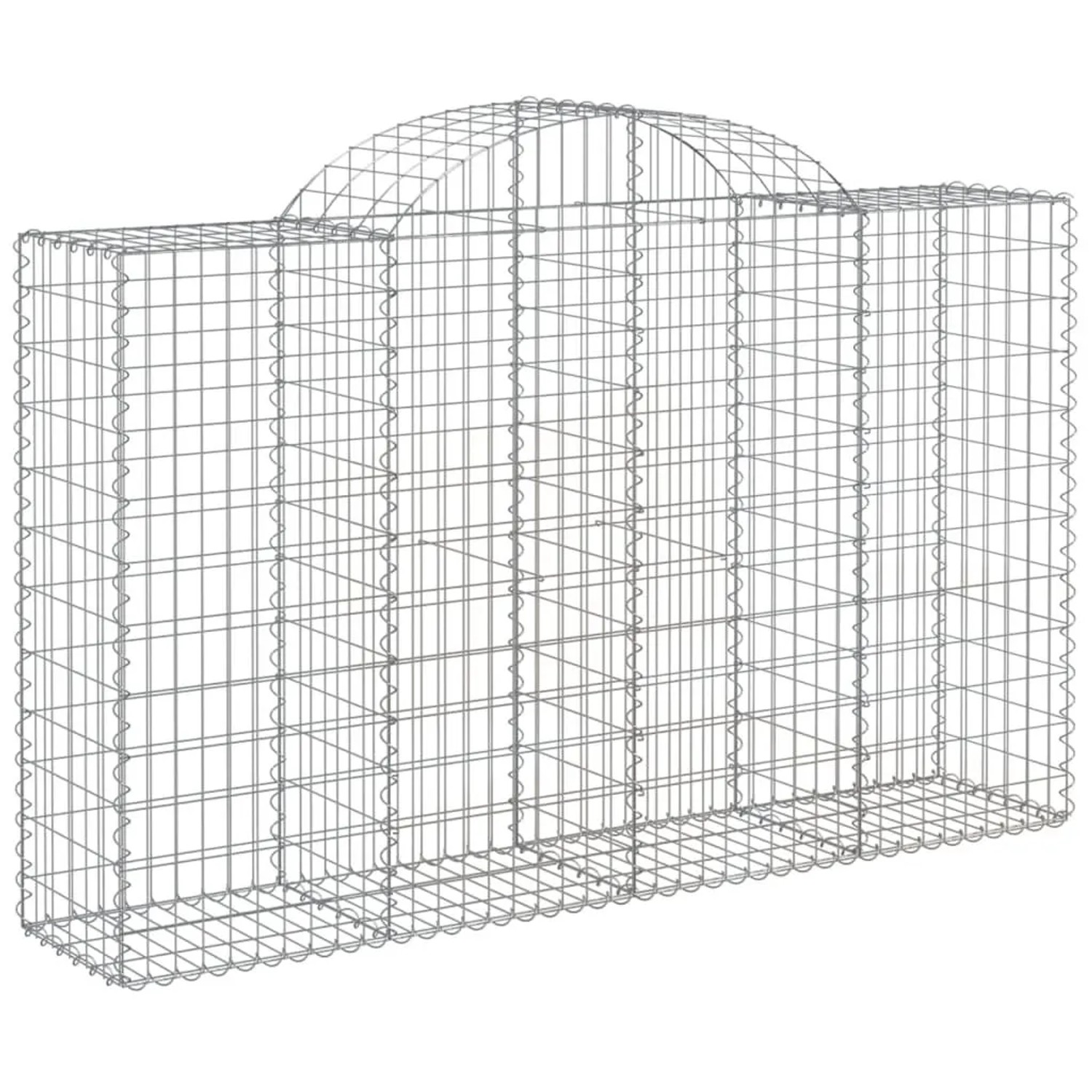 vidaXL Gabionen mit Hochbogen 10 Stk 200x50x120/140cm Verzinktes Eisen 3146349