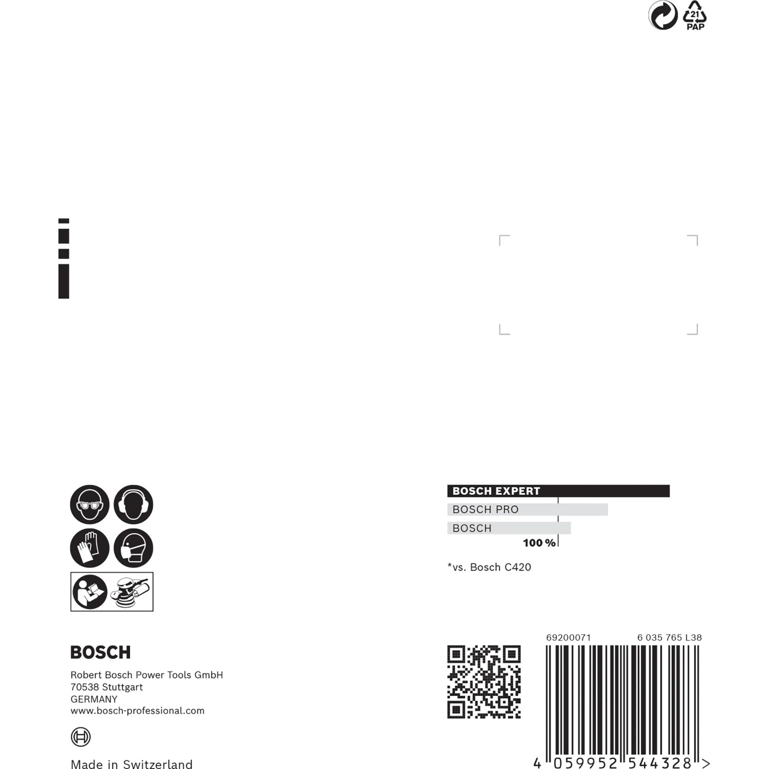 Verpackung Bosch Expert Schleifblatt C470, Ø 125 mm, K80, 5 Stück. Zubehör für Exzenterschleifer.