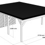 Holzbrüder Doppelcarport Ralf mit kleinem Geräteraum, imprägniert, dunkelgraues Dach, Maße: 600 x 868 cm.