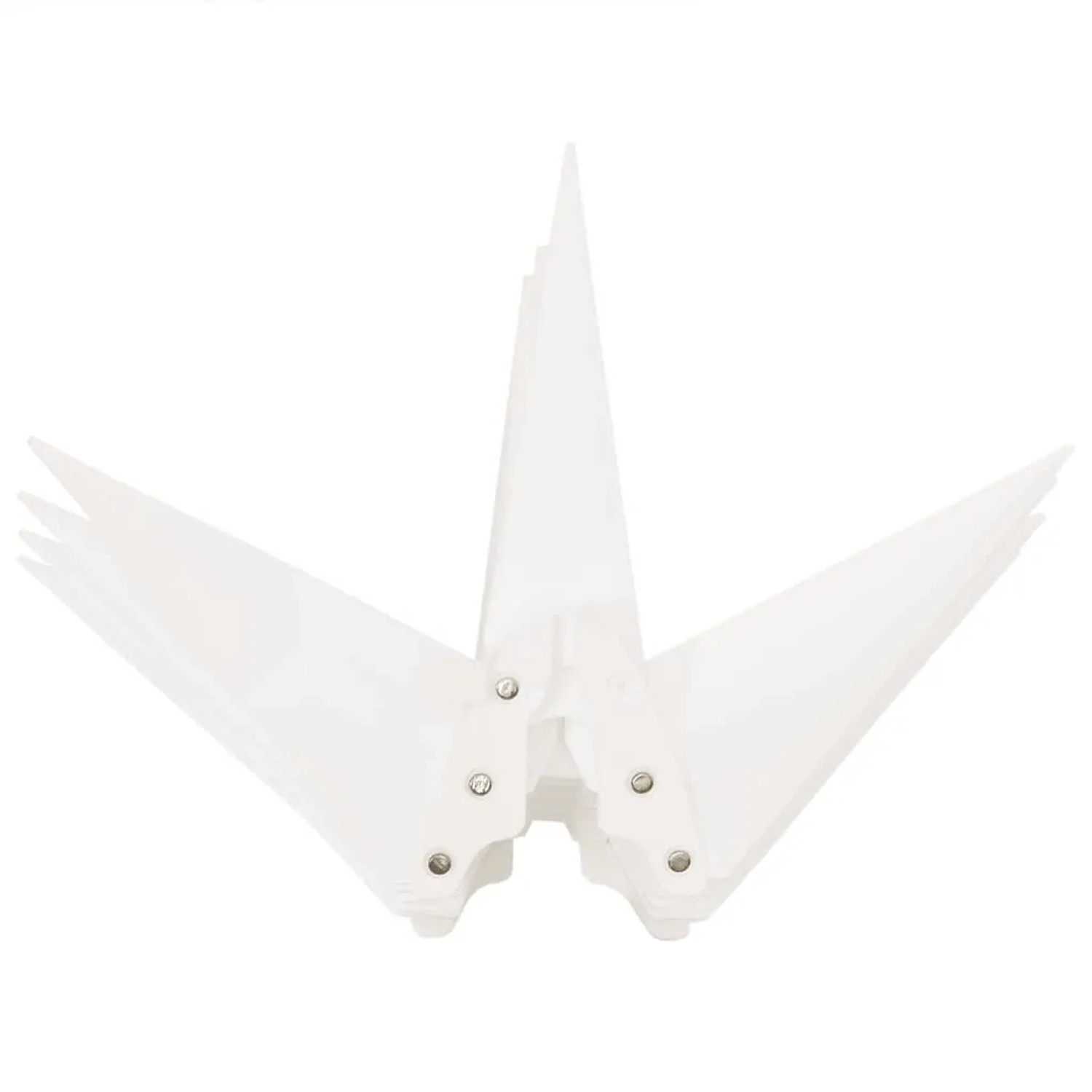 Weißer, faltbarer LED-Weihnachtsstern aus PP mit Metallverbindungen, 57 cm hoch, für Innen- & Außenbereich.