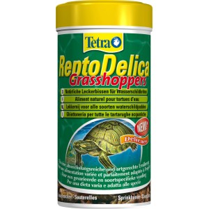 Tetra ReptoDelica Grasshoppers, Ergänzungsfutter für Wasserschildkröten im 250ml Behälter.