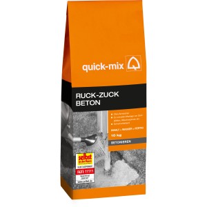 Quick-Mix Ruck-Zuck Beton 10 kg Sack, Trockenmörtel zum schnellen Betonieren ohne Anmischen.