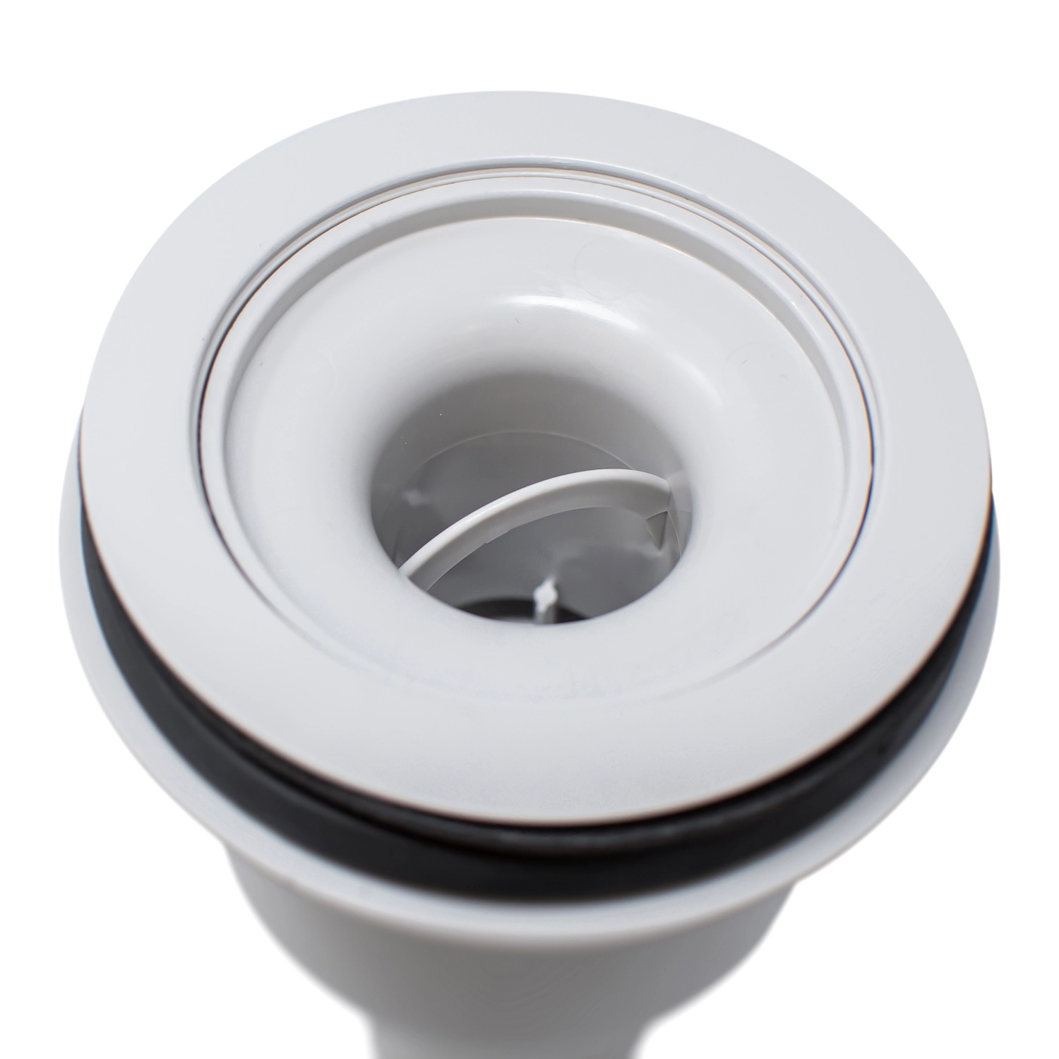 Schulte Ablauf senkrecht für extra-flache Duschwanne, weiß, mit Haarsieb.