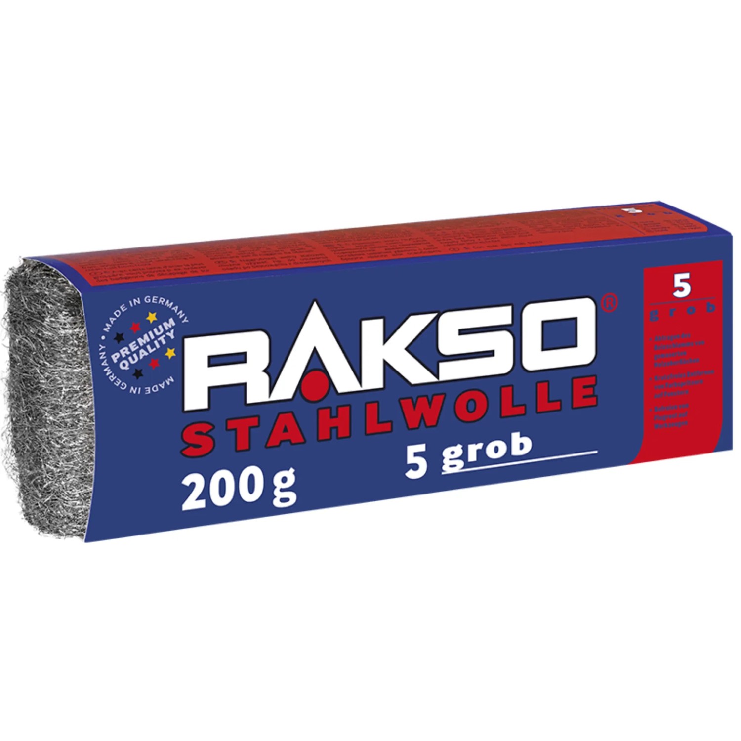 RAKSO Stahlwolle Banderole Sorte 5 Grob 1 x 200g