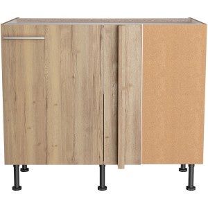 Optifit Eckunterschrank Erik290 in Wildeiche, 100/65x87x58,4 cm, mit Tür und Einlegeboden.