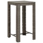 Grauer vidaXL Gartenbartisch aus Polyrattan, Teil eines 5-tlg. Gartenbar-Sets.
