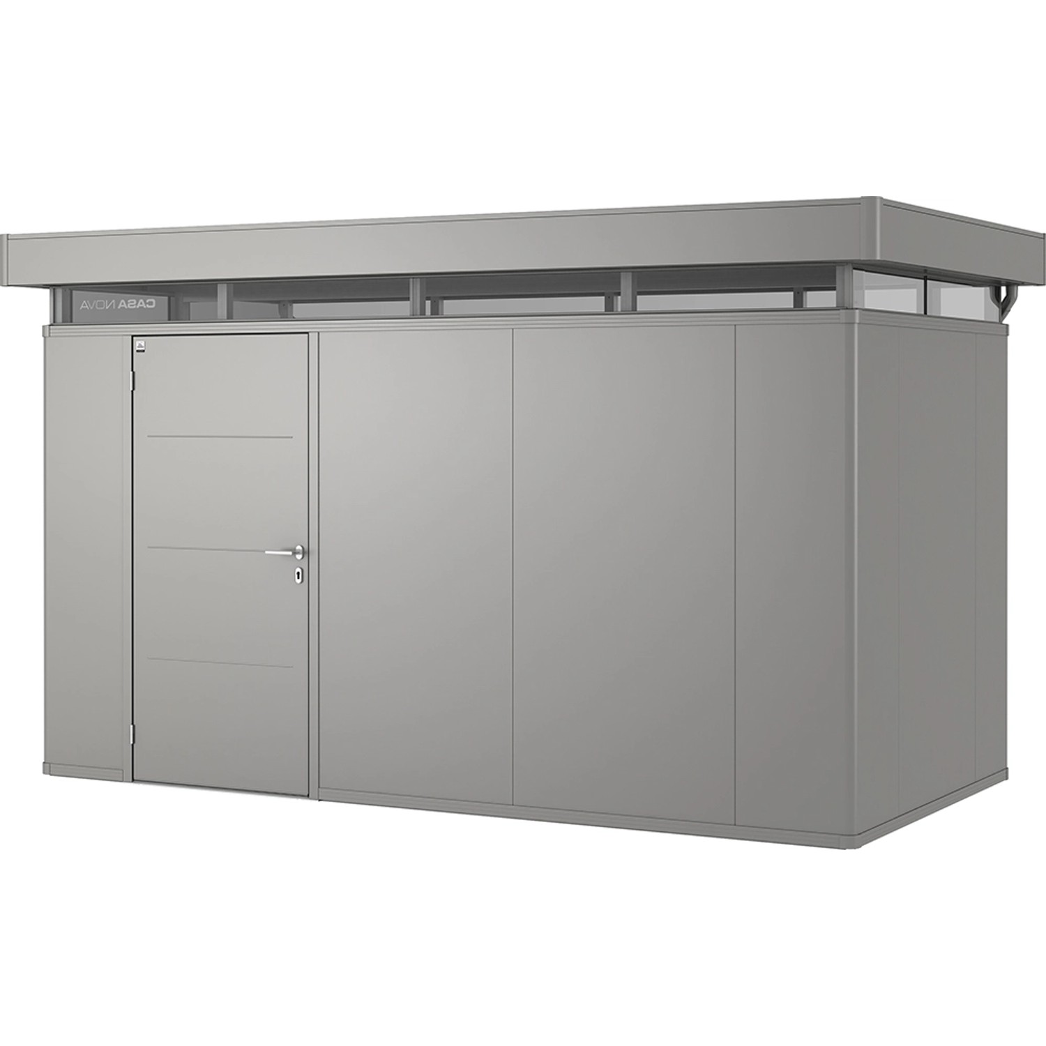 Biohort Metallgerätehaus CasaNova 4 x 2 m Quarzgrau-Metallic Türanschlag links