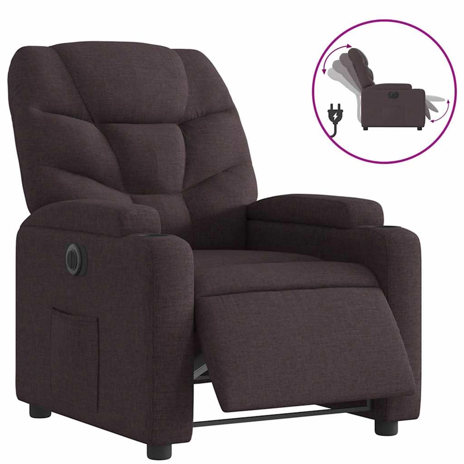 vidaXL Relaxsessel Elektrisch Dunkelbraun Stoff 3204577 günstig online kaufen