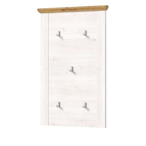 Inn.Furn Garderobenpaneel Weiß Lärche Landhaus 68 cm 5 Kleiderhaken Mirano