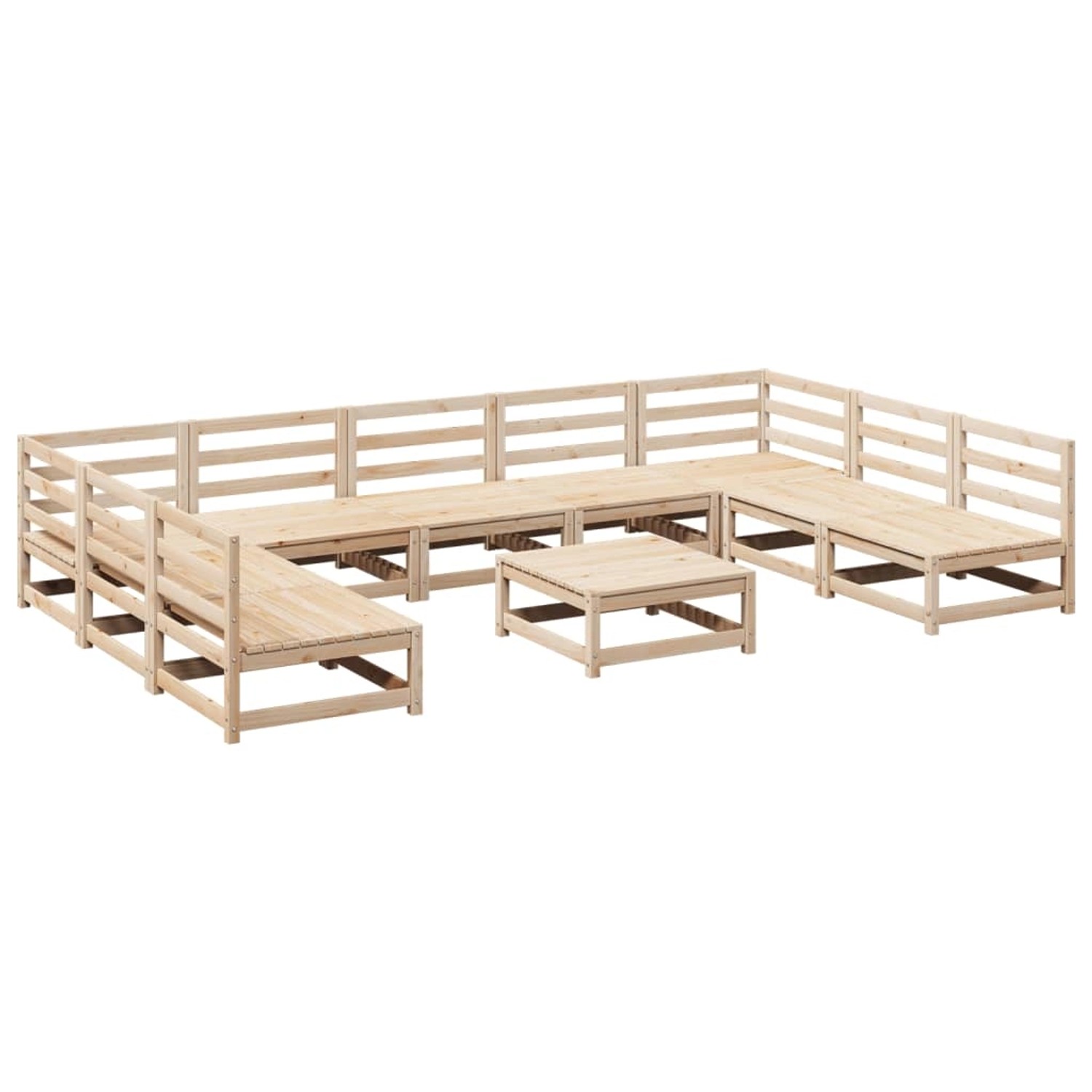 vidaXL 10-Tlg Garten-Sofagarnitur Massivholz Kiefer 3299592 günstig online kaufen