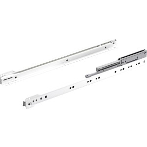 Hettich Teilauszug-Rollschubführung, 450 mm, Stahl, weiß pulverbeschichtet, 1 Stück.