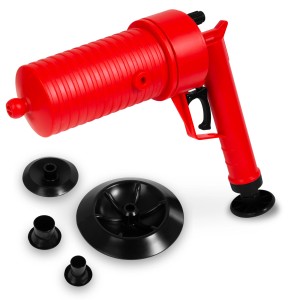 EBERTH Pressluft Rohrreiniger mit 4 Aufsätzen (4,5-20cm) zur Abflussreinigung.