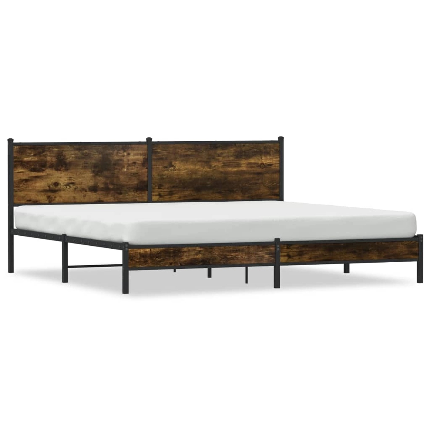 vidaXL Metallbett ohne Matratze Räuchereiche 193x203 cm 3301379 günstig online kaufen