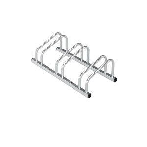 Silberner KARAT Fahrradständer Linus für 3 Fahrräder, zur Boden- oder Wandmontage.