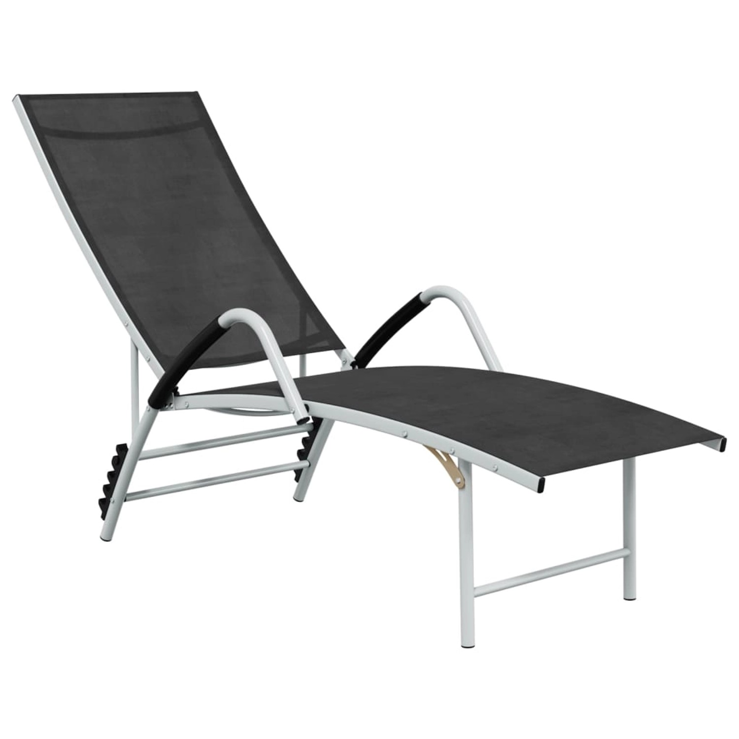vidaXL Sonnenliege Textilene und Aluminium Schwarz 310521