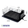 CHEFGASTRO Abtropfgestell Geschirr 15x42x31cm Stahl Mit Besteckhalter Tassenhalter Drehbarem Wasserablauf Abtropfbrett & Trockenmatte_6