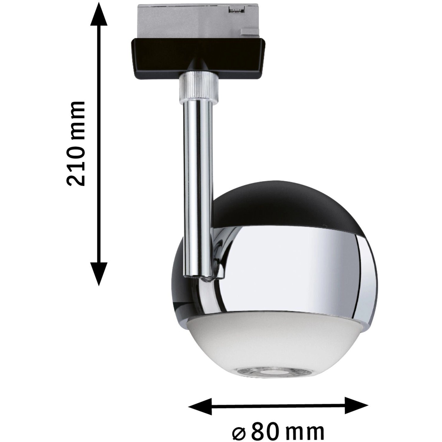 Paulmann Urail LED Spot Capsule II, dimmbar, 6W, schwarz matt-chrom. Schienensystem-Spot.