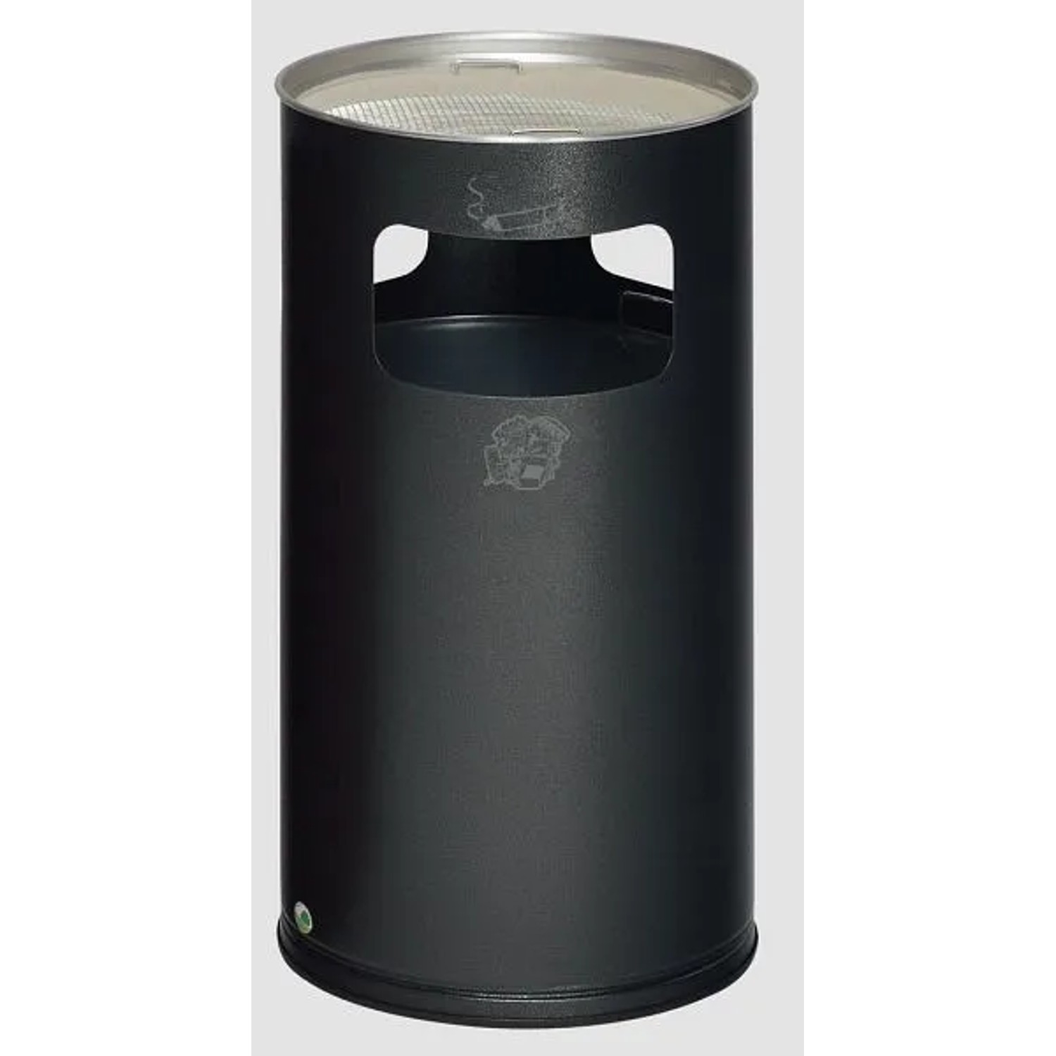 PROREGAL Klassischer Kombiascher Rund HxBxT 76 x 42 x 42 cm Verzinkter Stahl Grau