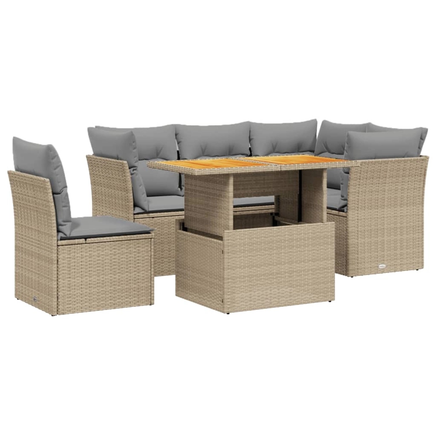 vidaXL 5-tlg Garten-Sofagarnitur mit Kissen Beige Poly Rattan Modell 228 günstig online kaufen